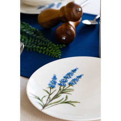 Ensemble de table 18 pièces en porcelaine, blanc/bleu/vert
