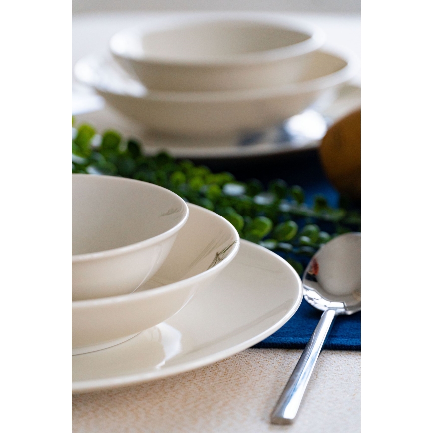 Ensemble de table 18 pièces en porcelaine, blanc/bleu/vert