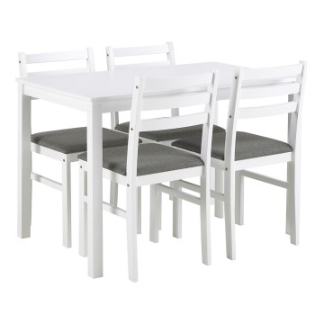 Ensemble de table et 4 chaises de salle à manger EMILY blanc
