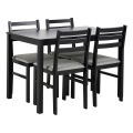 Ensemble de table et 4 chaises de salle à manger EMILY noir