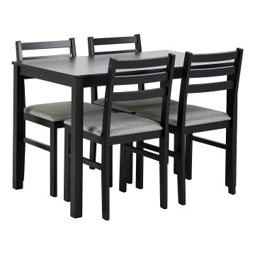 Ensemble de table et 4 chaises de salle à manger EMILY noir