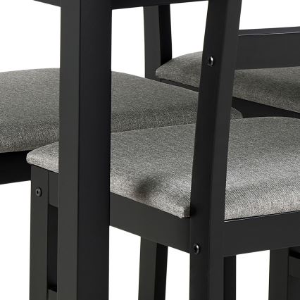 Ensemble de table et 4 chaises de salle à manger EMILY noir