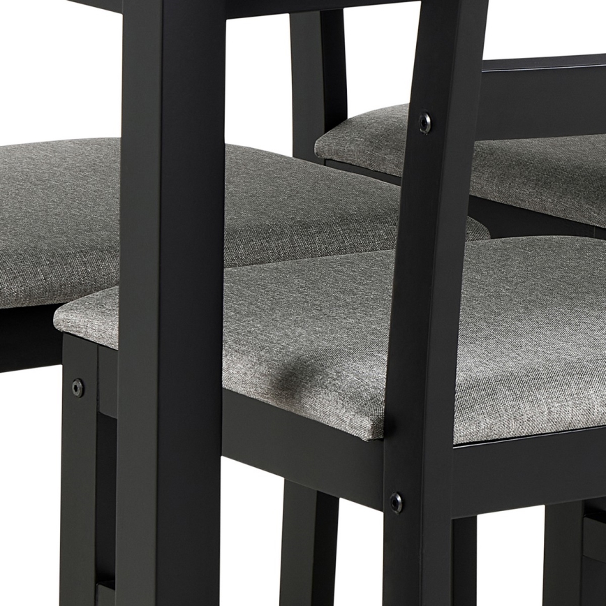 Ensemble de table et 4 chaises de salle à manger EMILY noir