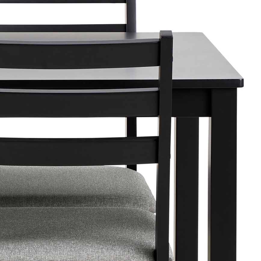 Ensemble de table et 4 chaises de salle à manger EMILY noir