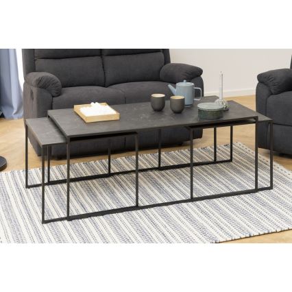 Ensemble de tables basses ALMA 3 pcs anthracite