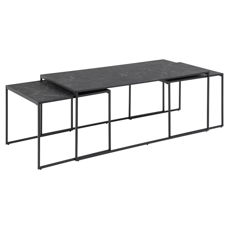Ensemble de tables basses ALMA 3 pcs anthracite