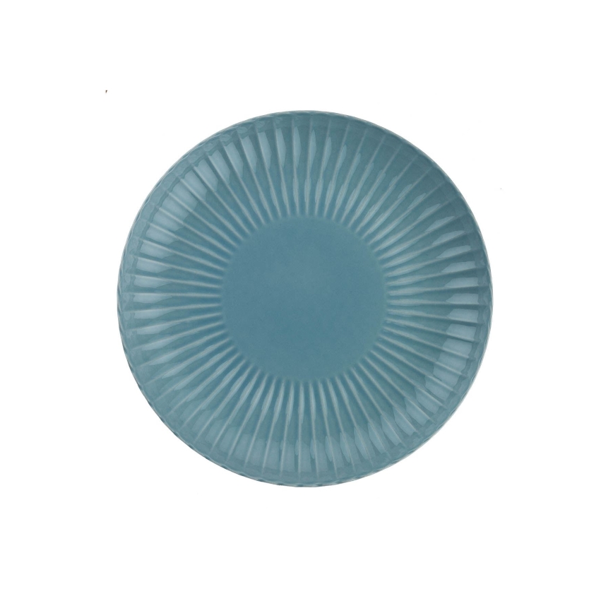 Ensemble de vaisselle 18 pièces en porcelaine, coloris bleu