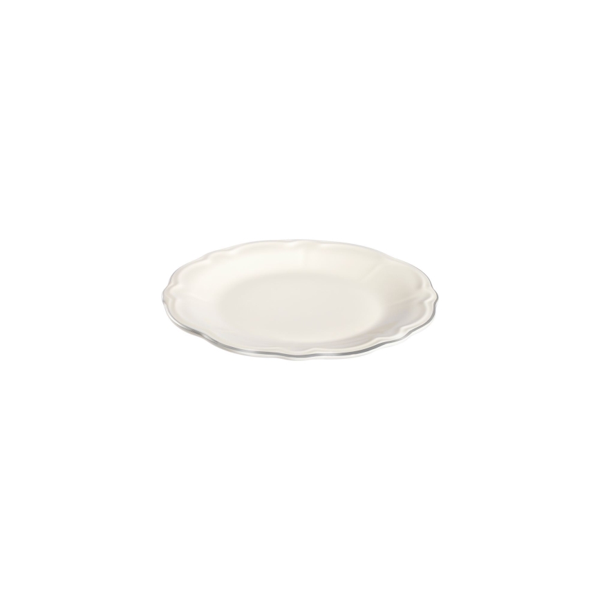 Ensemble de vaisselle 18 pièces, porcelaine crème/argent