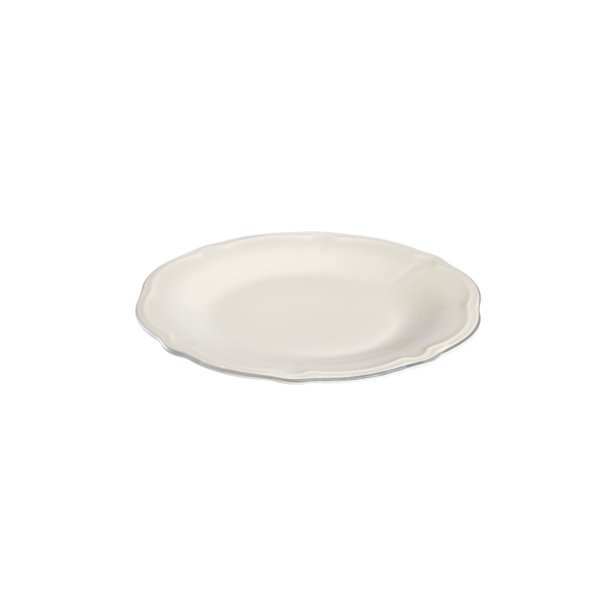 Ensemble de vaisselle 18 pièces, porcelaine crème/argent