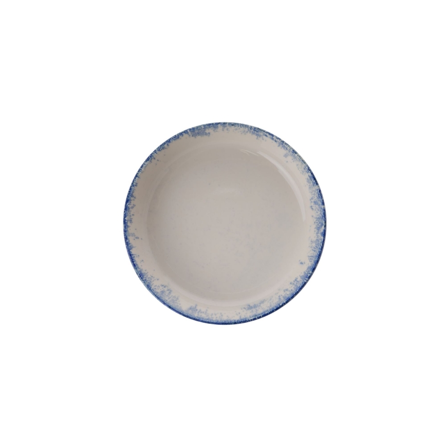 Ensemble de vaisselle 24 pièces blanc/bleu/porcelaine