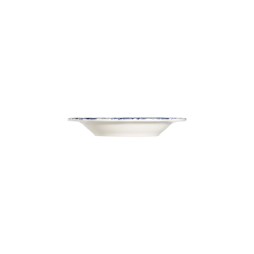 Ensemble de vaisselle 24 pièces en porcelaine, blanc/bleu