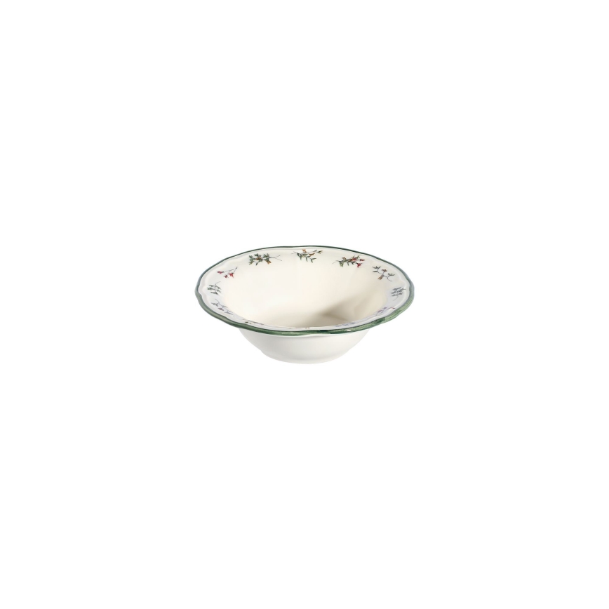 Ensemble de vaisselle 24 pièces en porcelaine, blanc/vert/rouge
