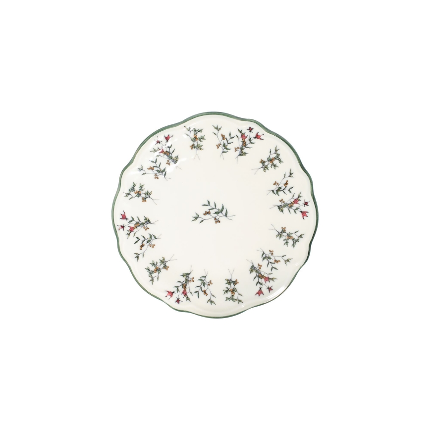 Ensemble de vaisselle 24 pièces en porcelaine, blanc/vert/rouge