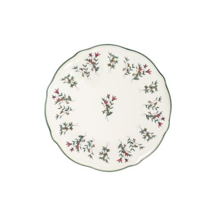 Ensemble de vaisselle 24 pièces en porcelaine, blanc/vert/rouge