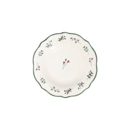 Ensemble de vaisselle 24 pièces en porcelaine, blanc/vert/rouge
