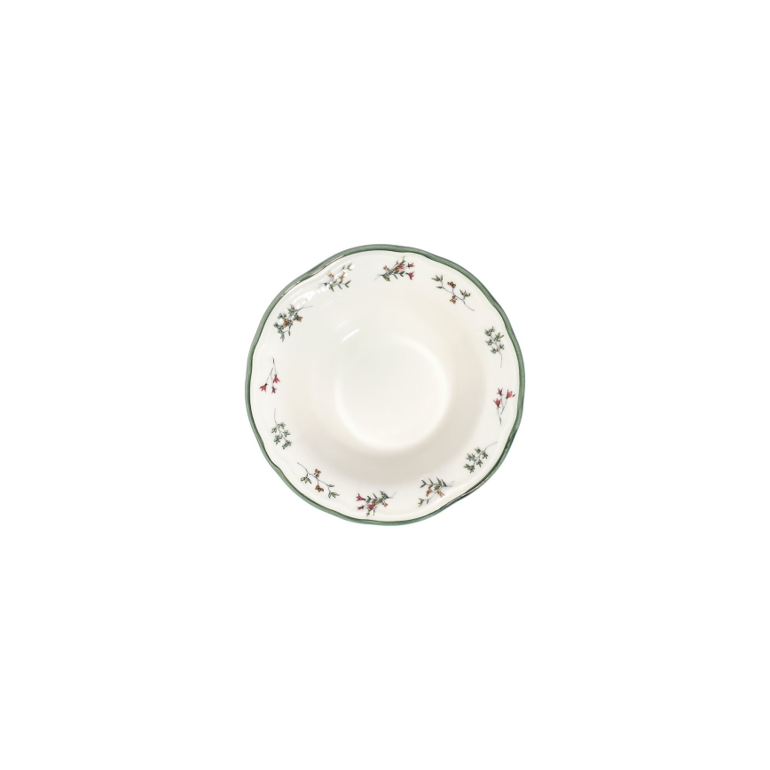Ensemble de vaisselle 24 pièces en porcelaine, blanc/vert/rouge