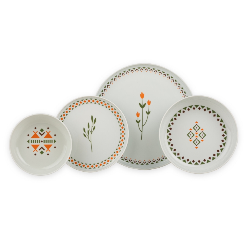 Ensemble de vaisselle 24 pièces multicolore/porcelaine