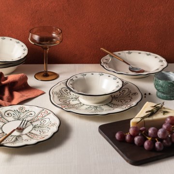 Ensemble de vaisselle 24 pièces multicolore/porcelaine