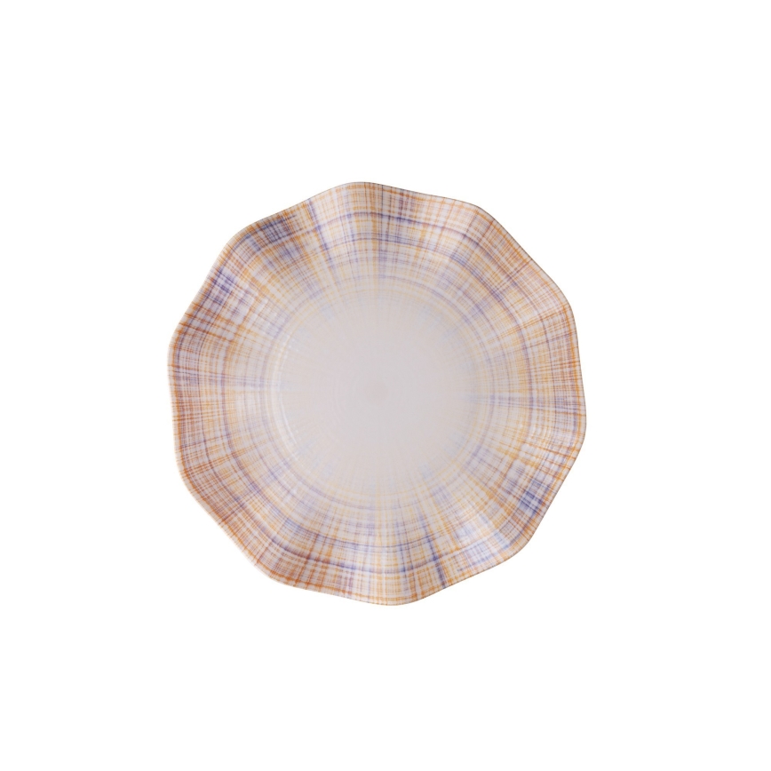 Ensemble de vaisselle 24 pièces orange/porcelaine