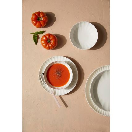 Ensemble de vaisselle 27 pièces, blanc en porcelaine