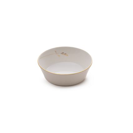 Ensemble de vaisselle 27 pièces en porcelaine, blanc et doré