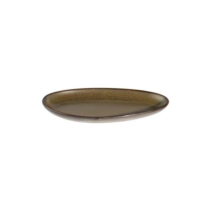Ensemble de vaisselle 27 pièces en porcelaine, blanc/marron