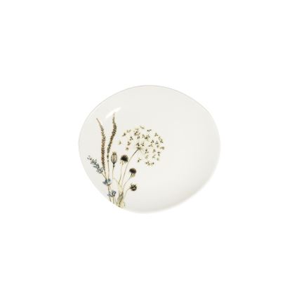 Ensemble de vaisselle 27 pièces en porcelaine, blanc/marron