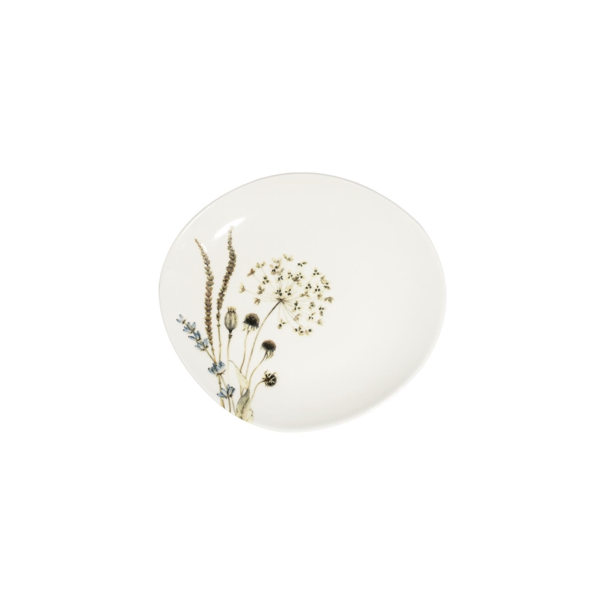 Ensemble de vaisselle 27 pièces en porcelaine, blanc/marron