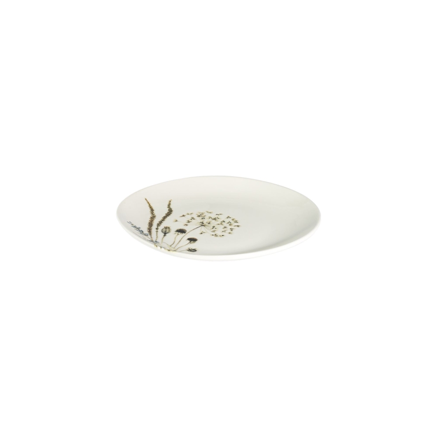 Ensemble de vaisselle 27 pièces en porcelaine, blanc/marron