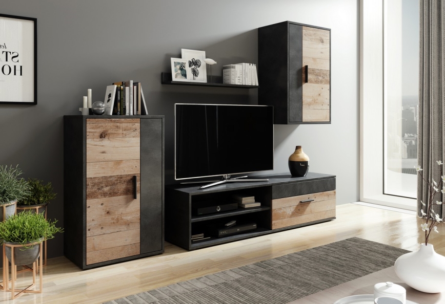 Ensemble mural BRICK marron/noir