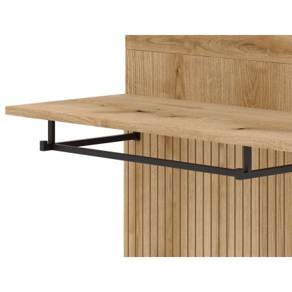 Ensemble mural pour entrée avec miroir SVEN, marron/blanc