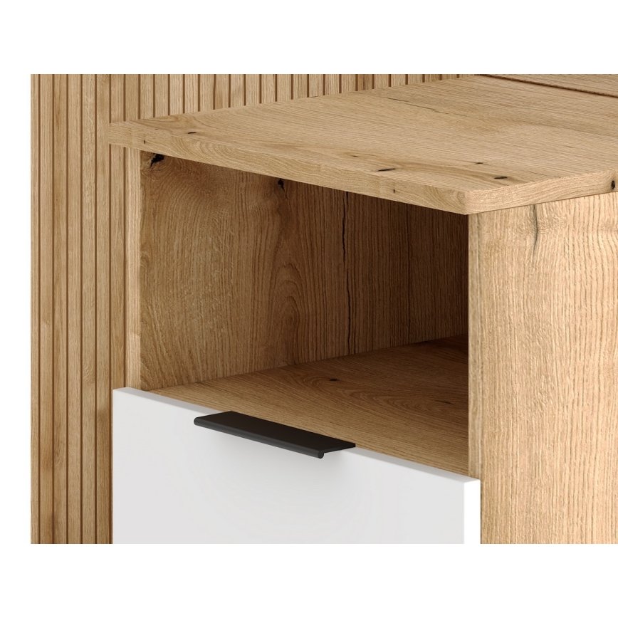 Ensemble mural pour entrée avec miroir SVEN, marron/blanc