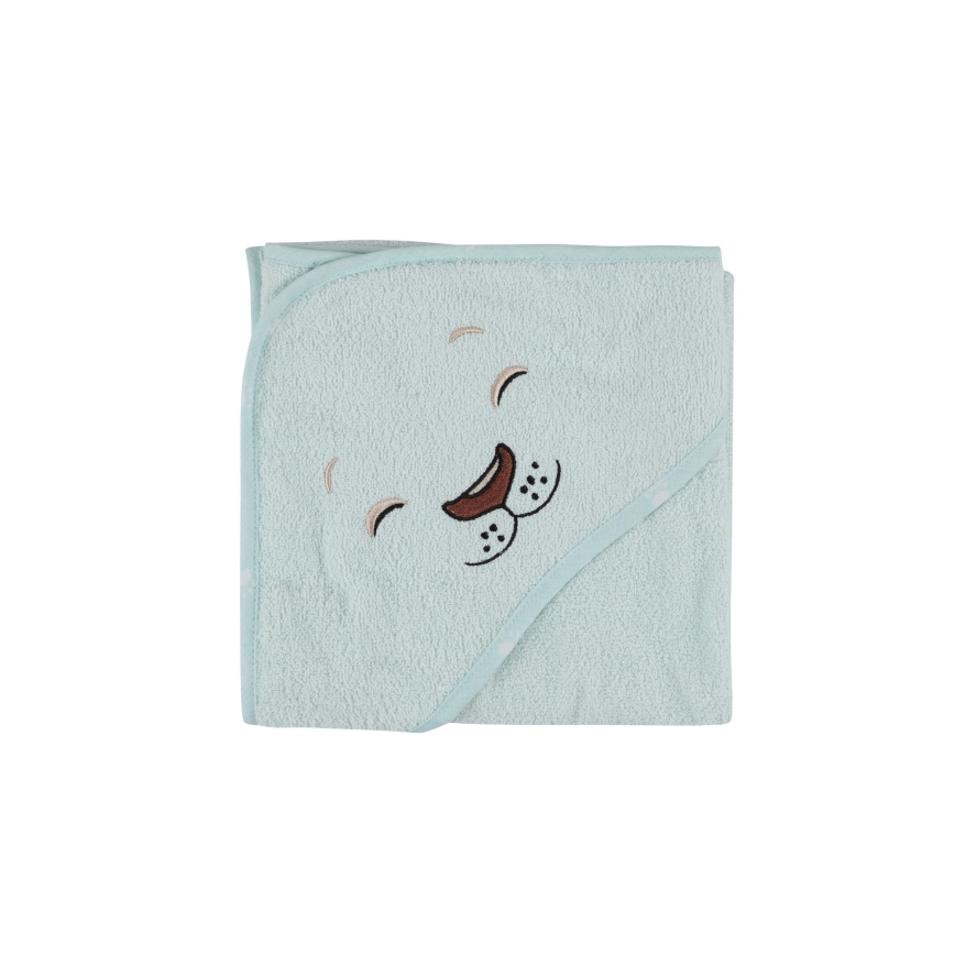 Ensemble pour la toilette enfants ASLAN - peignoir, serviette, gant de toilette menthe