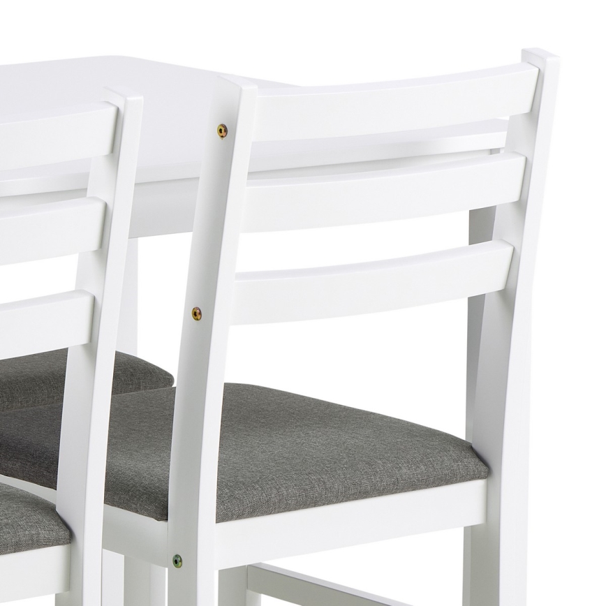 ENSEMBLE table à manger + 4x chaises EMILY, blanc