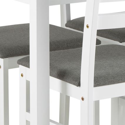 Ensemble table à manger EMILY comprenant une table et 4 chaises, coloris blanc
