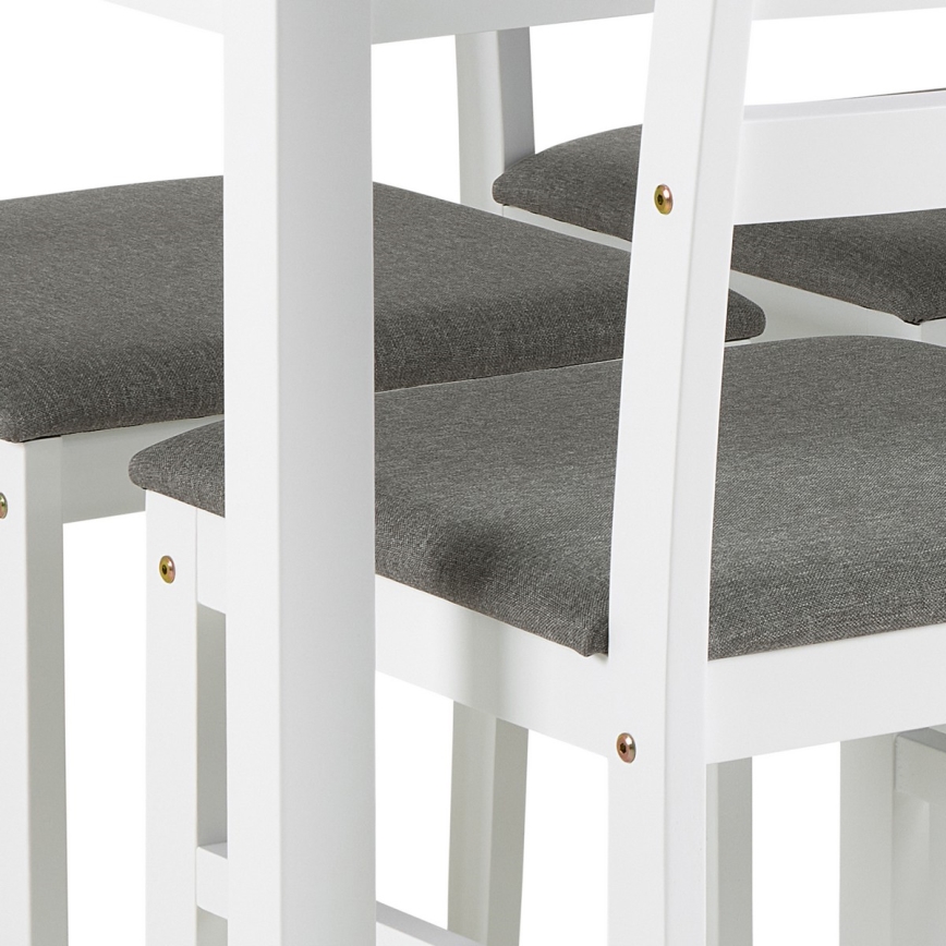 Ensemble table à manger EMILY comprenant une table et 4 chaises, coloris blanc