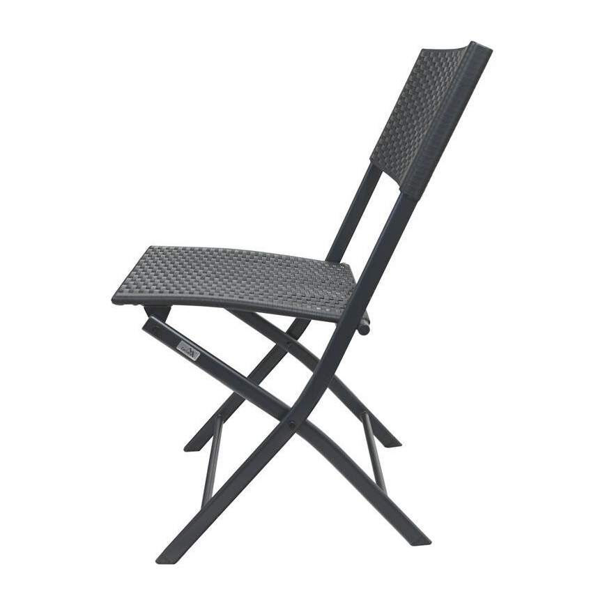 Ensemble table de jardin avec 2 chaises grises