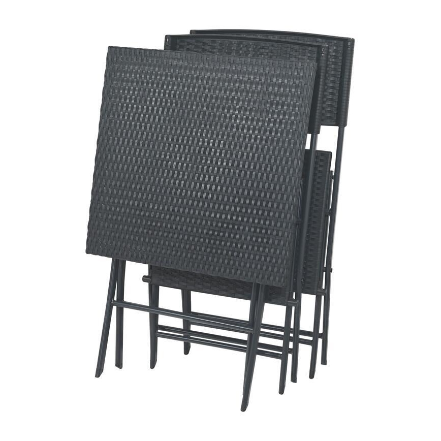 Ensemble table de jardin avec 2 chaises grises