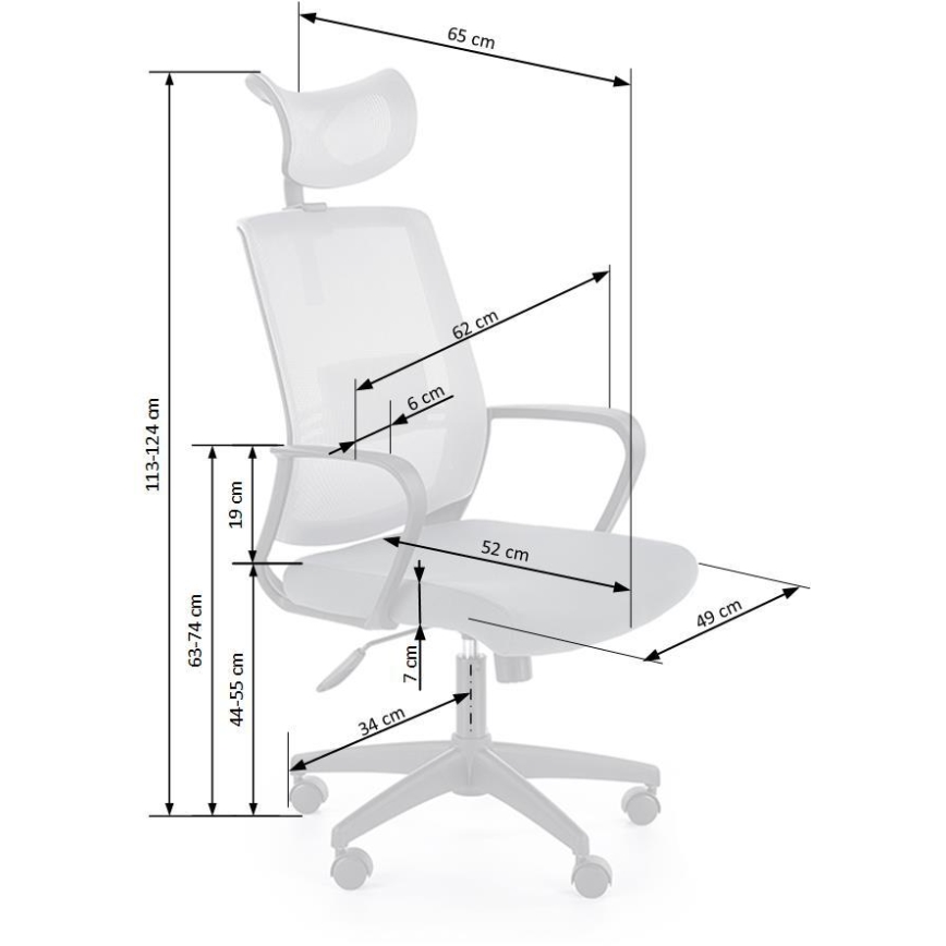 Ergonomische bureaustoel ARSEN grijs