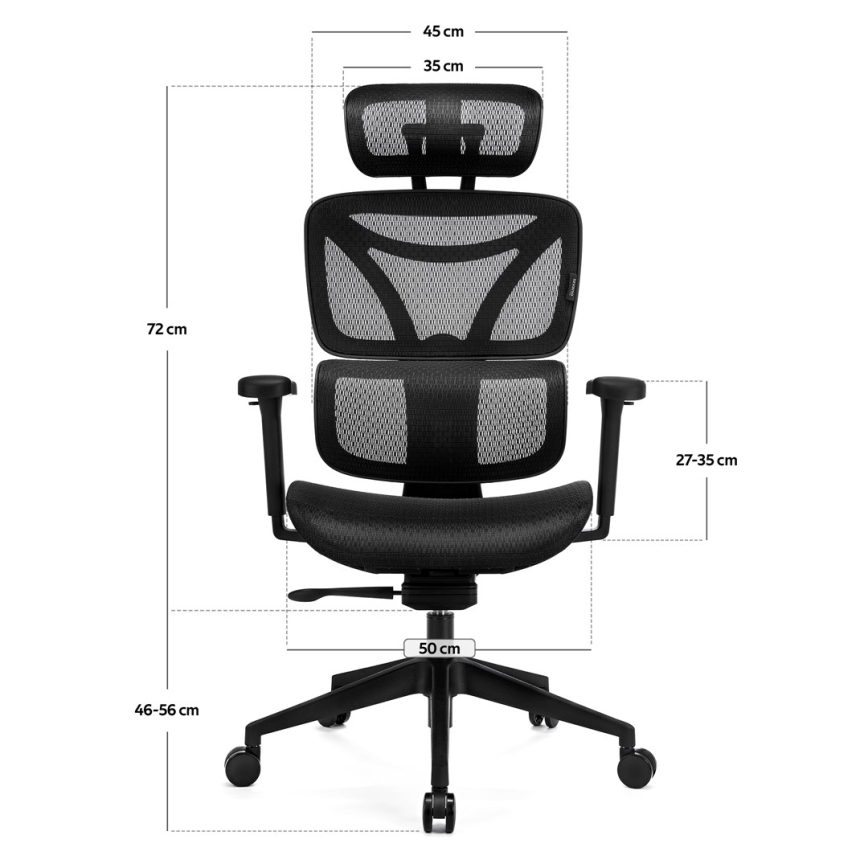 Ergonomische bureaustoel LEVANO zwart