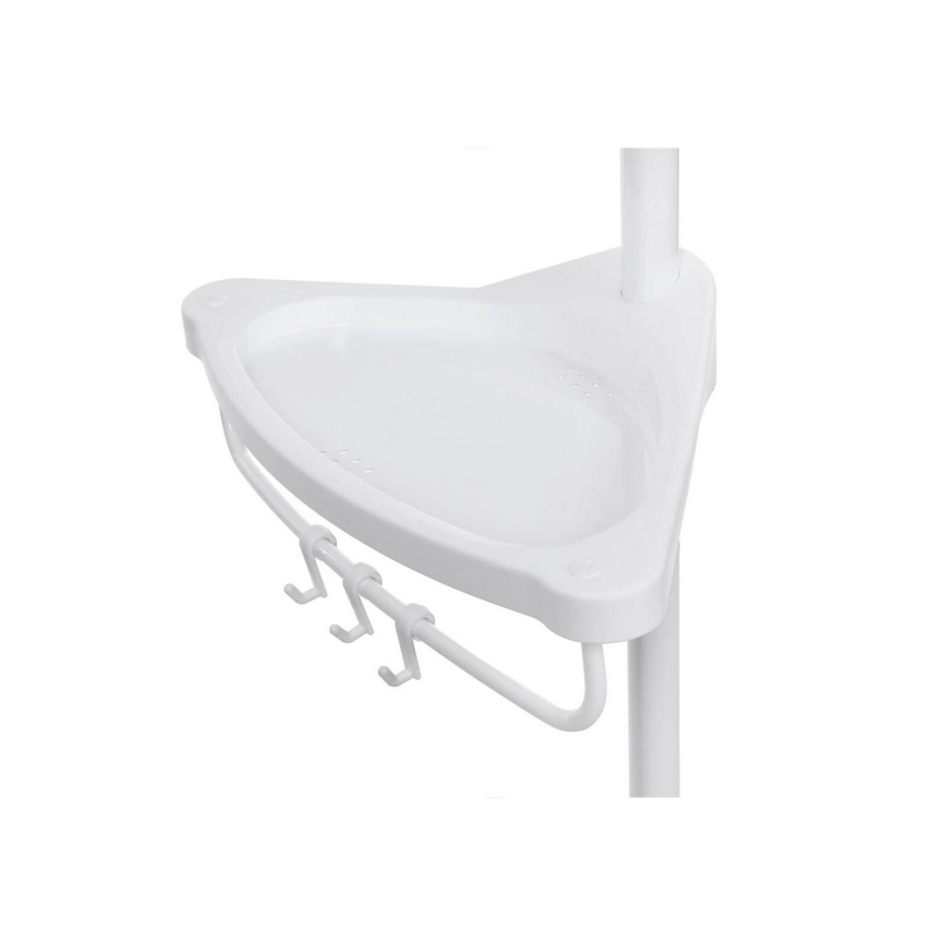 Étagère d'angle pour salle de bains DEX blanche