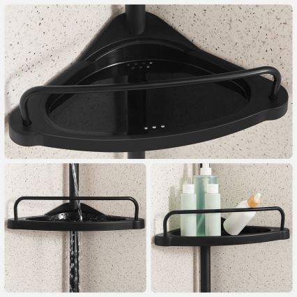 Étagère d'angle pour salle de bains DEX noire