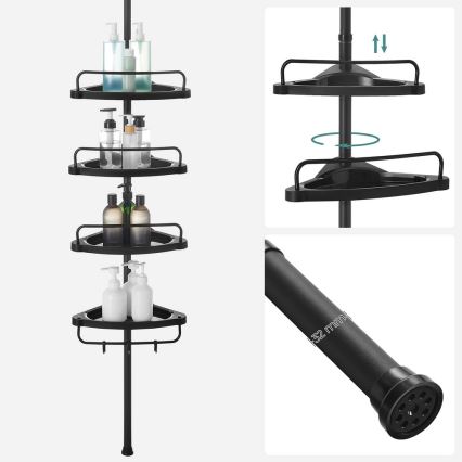 Étagère d'angle pour salle de bains DEX noire