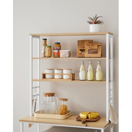 Étagère de cuisine MARGE brun/blanc