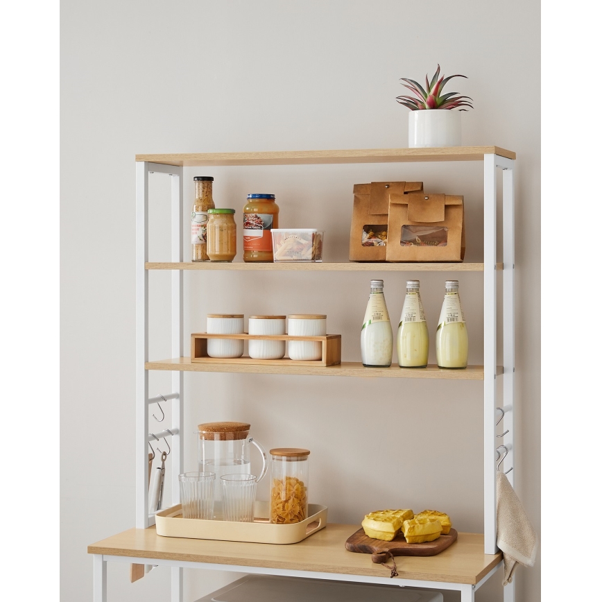 Étagère de cuisine MARGE brun/blanc