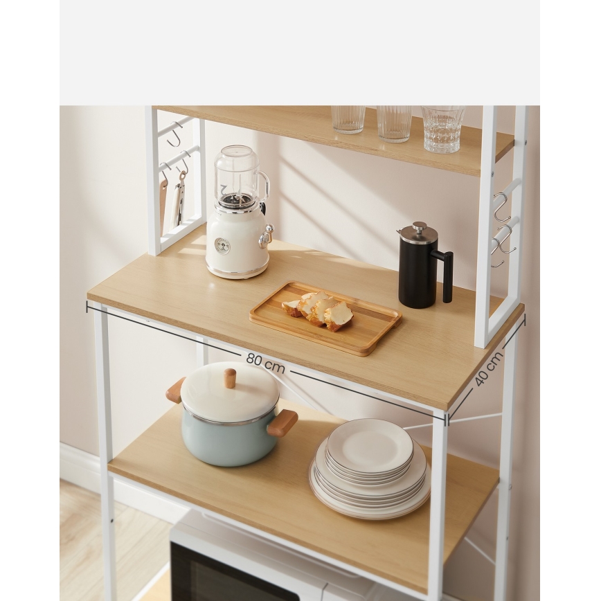 Étagère de cuisine MARGE brun/blanc