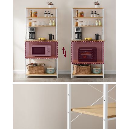 Étagère de cuisine MARGE brun/blanc