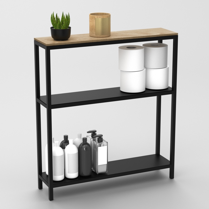 Etagère de salle de bain 67x60 cm noir