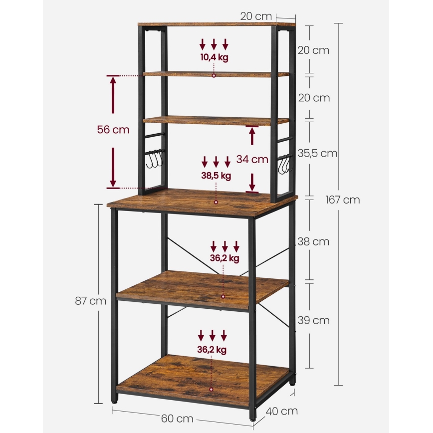 Étagère MARGE marron/noir
