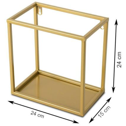 Étagère murale 24x24 cm dorée